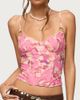 Edikted Edikted Daneri Metal Ring Floral Corset in Pink, Women's at Urban Outfitters - 1