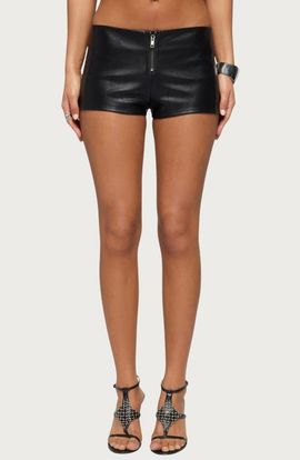 EDIKTED EDIKTED Diana Faux Leather Micro Shorts