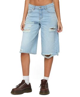 Edikted Edikted Distressed Low Rise Boyfriend Bermuda Shorts