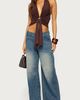 Edikted Edikted Dixi Buckle Draped Plunge Neck Top in Brown, Women's at Urban Outfitters - 2