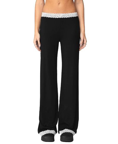 Edikted Edikted Domino Contrast Lace Trim Pants