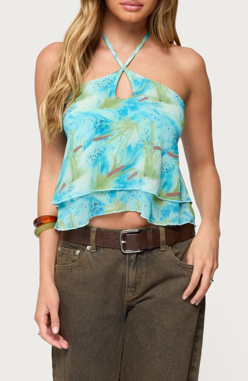 EDIKTED EDIKTED Dragon Lily Tiered Chiffon Halter Top