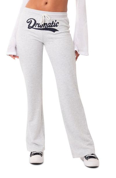 EDIKTED EDIKTED Dramatic Appliqué Low Rise Cotton Blend Fleece Pants