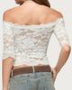 Edikted Edikted Dyna Off Shoulder Sheer Lace Top in Cream, Women's at Urban Outfitters - 5