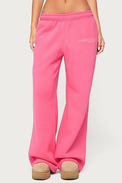 Edikted Edikted Edikted International Wide Leg Sweatpants in Pink, Women's at Urban Outfitters