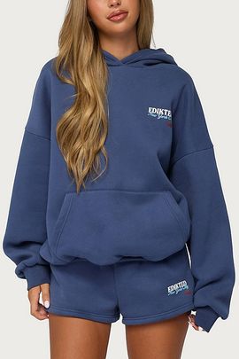 Edikted Edikted Edikted New York Hoodie in Navy, Women's at Urban Outfitters