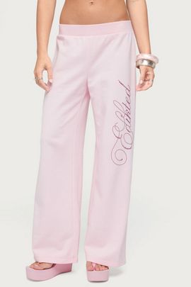 Edikted Edikted Edikted Studio Rhinestone Sweatpants in Light/Pink, Women's at Urban Outfitters