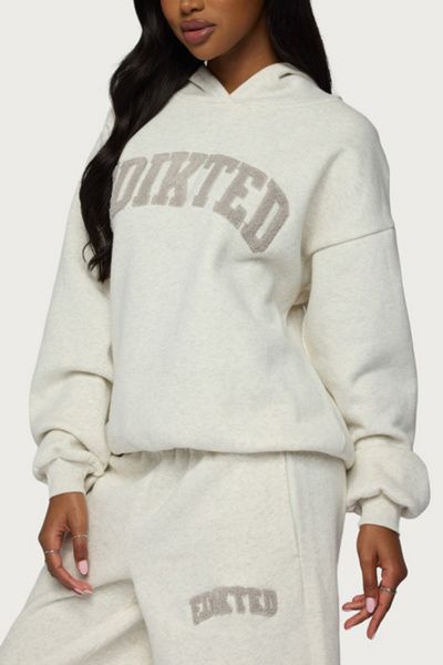 Edikted Edikted Edikted To You Oversized Hoodie in Light/Gray/Melange, Women's at Urban Outfitters