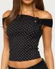 Edikted Edikted Eela Off Shoulder Polka Dot Top in Black, Women's at Urban Outfitters - 1