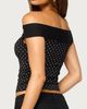 Edikted Edikted Eela Off Shoulder Polka Dot Top in Black, Women's at Urban Outfitters - 5