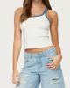 Edikted Edikted Eida Contrast Ribbed Tank Top in White/And/Blue, Women's at Urban Outfitters - 4