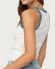 Edikted Edikted Eida Contrast Ribbed Tank Top in White/And/Blue, Women's at Urban Outfitters - 5