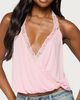 Edikted Edikted Eilen Lacey Wrap Halter Top in Pink, Women's at Urban Outfitters - 1
