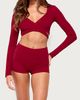 Edikted Edikted Elinor High Rise Shorts in Burgundy, Women's at Urban Outfitters - 1