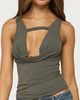 Edikted Edikted Emeri Deep Cowl Neck Cutout Top in Olive, Women's at Urban Outfitters - 1