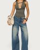 Edikted Edikted Emeri Deep Cowl Neck Cutout Top in Olive, Women's at Urban Outfitters - 2