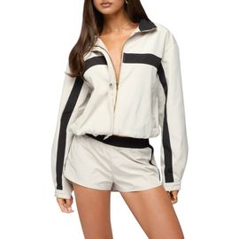 EDIKTED EDIKTED Emrie Striped Nylon Windbreaker Jacket