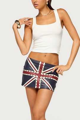 Edikted Edikted England Lover Studded Faux Leather Skort in Mix, Women's at Urban Outfitters