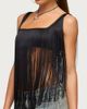Edikted Edikted Eranthe Fringed Crop Top in Black, Women's at Urban Outfitters - 3