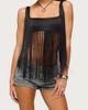 Edikted Edikted Eranthe Fringed Crop Top in Black, Women's at Urban Outfitters - 4