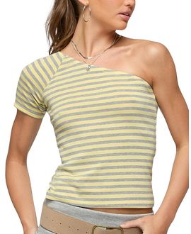Edikted Edikted Eulia One Shoulder Striped Top