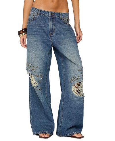 Edikted Edikted Eunia Studded Low Rise Baggy Jeans