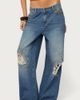Edikted Edikted Eunia Studded Low Rise Baggy Jeans in Blue/Washed, Women's at Urban Outfitters - 4