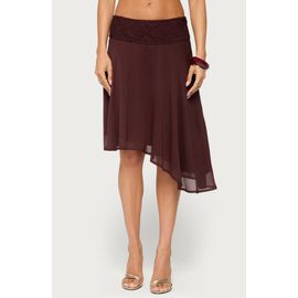 EDIKTED EDIKTED Evia Lace Trim Asymmetric Midi Skirt