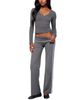 Edikted Edikted Ferne Long Sleeve V Neck Top - 3
