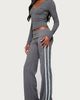Edikted Edikted Ferne Long Sleeve V Neck Top in Charcoal, Women's at Urban Outfitters - 2