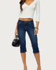 Edikted Edikted Fifer Low Rise Capri Jeans in Dark/Blue/Washed, Women's at Urban Outfitters - 5