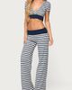 Edikted Edikted Fina Contrast Striped V Neck Top in Navy/And/White, Women's at Urban Outfitters - 2