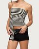 Edikted Edikted Finly Striped Tie Front Strapless Top in Black/And/Cream, Women's at Urban Outfitters - 4