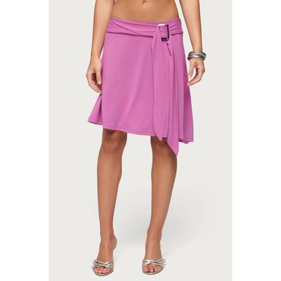 EDIKTED EDIKTED Fiori Buckle Asymmetric Midi Skirt