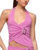 Edikted Edikted Fiori Buckle Asymmetric Wrap Top - 1