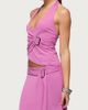 Edikted Edikted Fiori Buckle Asymmetric Wrap Top in Pink, Women's at Urban Outfitters - 4