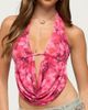 Edikted Edikted Floral Mesh Backless Cowl Neck Top in Pink, Women's at Urban Outfitters - 1