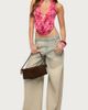 Edikted Edikted Floral Mesh Backless Cowl Neck Top in Pink, Women's at Urban Outfitters - 2