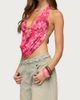 Edikted Edikted Floral Mesh Backless Cowl Neck Top in Pink, Women's at Urban Outfitters - 4