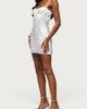Edikted Edikted Floral Satin Effect Cupped Mini Dress in White, Women's at Urban Outfitters - 4