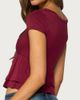 Edikted Edikted Fontene Layered Babydoll Top in Burgundy, Women's at Urban Outfitters - 5
