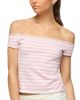 Edikted Edikted French Terry Striped Off Shoulder Top - 1