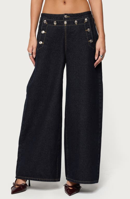 EDIKTED EDIKTED Frida Button Yoke Low Rise Wide Leg Jeans
