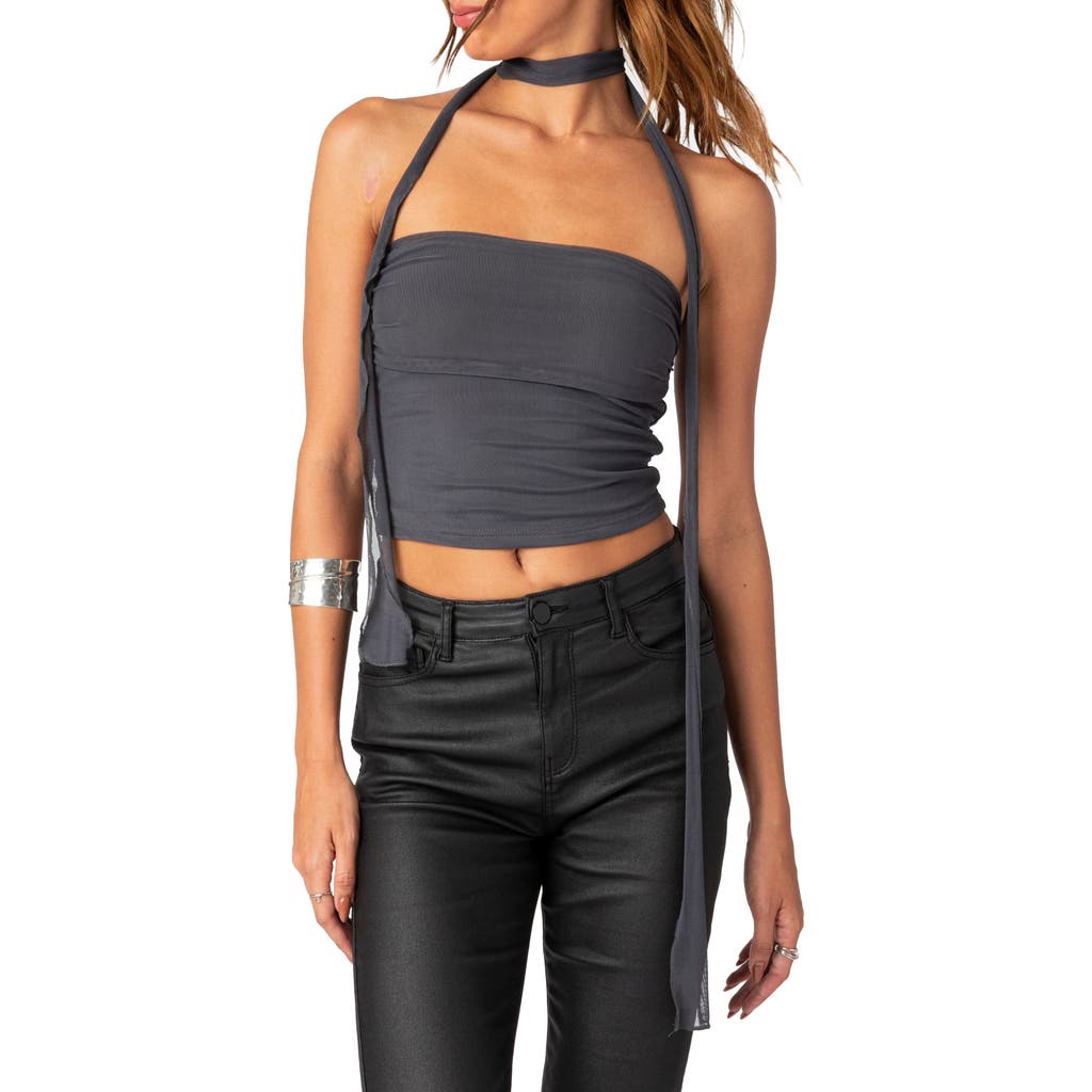 EDIKTED EDIKTED Gathered Strapless Crop Top & Scarf