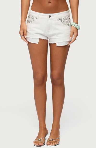 EDIKTED EDIKTED Gia Gem Low Rise Micro Denim Shorts