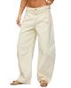 Edikted Edikted Gili Contrast Stitch Low Rise Barrel Jeans - 1