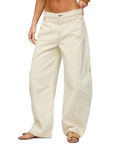 Edikted Edikted Gili Contrast Stitch Low Rise Barrel Jeans