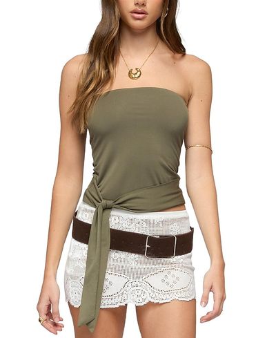Edikted Edikted Gilly Tie Waist Strapless Top