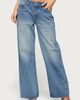 Edikted Edikted Haela Studded Angel Low Rise Baggy Jeans in Light/Blue/Washed, Women's at Urban Outfitters - 3