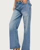 Edikted Edikted Haela Studded Angel Low Rise Baggy Jeans in Light/Blue/Washed, Women's at Urban Outfitters - 4